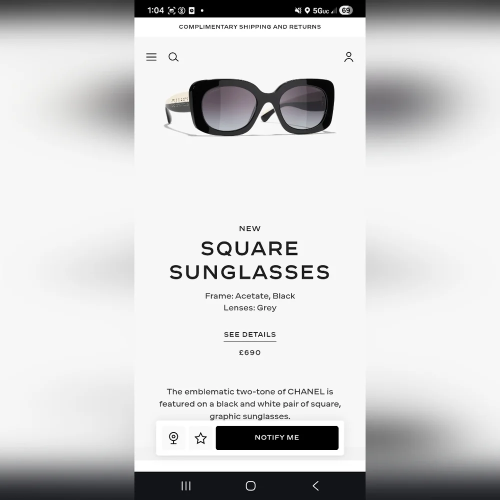 CHANEL Black and White Crystal Logo Sunglasses
